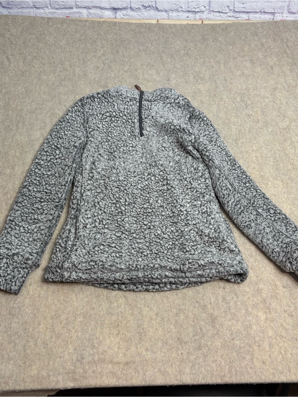 Weatherproof Women's Gray Sherpa Half-Zip Pullover
